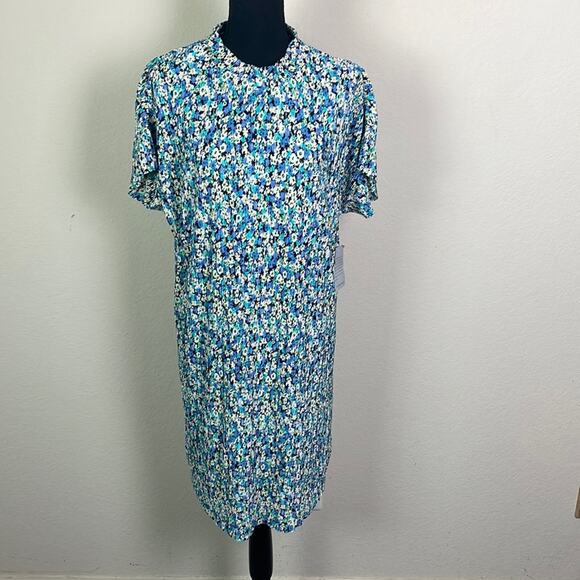 NWT Nordstrom’s Collective Concepts floral ribbed midi dress women’s L - Picture 1 of 16